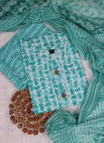 Cotton Aqua Blue Daily Wear Printed Readymade Suit